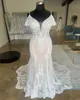 2023 Nov arabe Aso Ebi grande taille sirène ivoire robe de mariée Illusion perlée dentelle robes de mariée robes ZJ0335