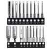 Screwdrivers 20Pcs/set Hex Head Allen Wrench Drill Bits 60mm S2 Steel SAE Metric Screwdriver Bits Magnetic Tip Hex Key Screwdriver Socket Bit 230417