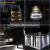 Lampes murales extérieures LX9C respectueux de l'environnement solaire pont lumière 1.2V 8pcs LED clôture intelligente