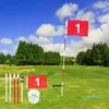 Golf-Trainingshilfen 5-teiliger Flaggenstock 6 Fuß Flaggenbecher für Yard Pro Abnehmbares Loch und Driving Range Anti-Rost-Glas 22