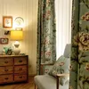 Curtain For Living Room Retro Pastoral Floral Printed Home Decoration IG Bedroom Balcony Semi-shading Window Screening Cortinas