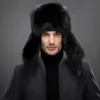 Beanieskull Caps Highend Luxury Fur Hat Men's Lei Feng Cap Ear Nödvändig REAL 100 Sheepskin Top 231117