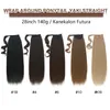 Long Straight Heat Resistant Synthetic Ponytail Hair Extension Wrap Around Fake Hair Clip In Brown Pony Tail