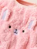 Barboteuse Winte à manches longues lapin Kawaii mignon peluche épais haut pantalon doux mode doux animaux bébé ensemble 231117