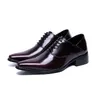 Design Oxford chaussures pour hommes en cuir véritable robe formelle de mariage à lacets italie bout pointu chaussures de bureau