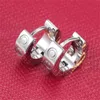 Titanium staal 18K stud liefde oorbel voor vrouw prachtige eenvoudige mode C diamanten ring dame oorbellen sieraden cadeau Met tas