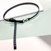 Belts High Quality 2023 Runway Designer Black Metal Buckle Waistchain Women Fashion Genuine Cowhide Leather S Female Tren