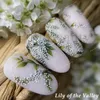 5D Reliëf Nail Art Stickers Witte Lelietje-van-dalen Tulp Dreamcatcher Gel Polish Bruiloft Bloem Gegraveerde Slider Tips BE5D-K Nail ArtStickers Decals Nail Art