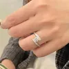 Pierścienie ślubne Ewya in GRA certyfikowane D Color 05ct 5mm Diamond for Women Party Fine Jewelry S925 Srebrny Ring Band 231117