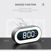 Desk Table Clocks Music LED Digital Alarm Clock Voice Control Night Light Design Desktop Clocks Home Table Decoration Built-in 1200mAh Battery 230414