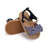 Sandalen Sommer Baby Mädchen Sandalen Gingham Bowknot Strandschuhe Anti-Rutsch weiche Sohle Plaid Born Prewalker First Walking Schuhe 0-18M 230417