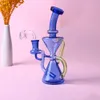 8 inch klein bong hookah unique new pink glass recycler dab rig cute glass water pipe smoking accessories