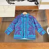 23SS Designer Designer Shirt Top Childrens قميص الأولاد النمط الكامل شعار طباعة الأطفال نقي القطن الطويل الأكمام القمصان الباليرت ملابس عالية الجودة