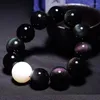 Strand Obsidian Beads Armband med vita skal för män Kvinnliga par kristallarmband Standard kvinnliga modeller 8-16mm