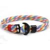 Fashion Colorful Paracord Bracelet Handmade Black Anchor Jewelry for Outdoor Sports