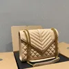 حقيبة يد نسائية مغلف متوسطة السلسلة حقيبة كتف جلدية مصمم حقيبة crossbody محفظة محفظة