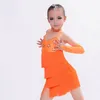 Stage Wear Est haut de gamme haut de gamme enfant glands robe de danse latine rouge/Orange/violet/bleu Ramba/Salsa/Chacha Costume de compétition