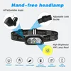 Headlamps Mini charging power sensor headlight USB flashlight LED camping search light 231117