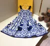 23ss Abiti Halter ragazze Abito principessa abito per bambini abiti firmati Stampa in porcellana bianca e blu Abiti grandi Gonne camicia per ragazze Abbigliamento per bambini di alta qualità