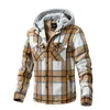 Nuova versione della giacca invernale da uomo, giacca con cappuccio ispessita in lana scozzese, top da giovane caldo e alla moda in Europa e America