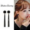 Dangle Earrings Korean Vintage Black Water Drop Long Thread Tassel for Women 925 Silver Needle Geometric Fashion Jewelryギフト