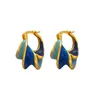 Stud Modern Jewelry Pretty Design High Quality Brass Metal Geometric Blue Earrings for Girl Women Gift 2023 Trendtillbehör 231117