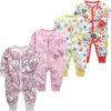 Pyjamas 1/2st Baby Girl Pajamas Långärmar födda pojke rompers 0-24 månader spädbarn filt sömnare Bomull