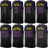 Gedrukt Man Kids Basketball City DAngelo Russell Jersey 1 Gabe Vincent 7 Austin Reaves 15 LeBron James 23 Rui Hachimura 28 Statement Zwart Geel Wit Paars