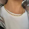 Chokers 20pcs 3mm 4mm 6mm Moda Altın Kaplama Yuvarlak Top Boncuk Zinciri Suçlama Kolye Erkek Kadın Mücevher Aksesuarları 231116