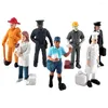 Dekorativa blommor Människor Figurer Figurer Farm Farmer Worker Figurin Mini Kids Model Little Models Tiny Landscape Family Figure Toys