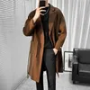 Misto lana da uomo Cappotto di lana stile britannico Uomo Tasche grandi Autunno Inverno Trench con risvolto Plus Size 5XL-S Cappotti casual moda Giacca a vento maschile 231117