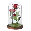 Fleurs décoratives Led Immortal Llight Glass Simulation Shade Micro Rose Flower Home Garden