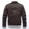 Herrjackor 2023 vintage fleece läderjacka vinter motorcykel pu män varm multipocket blixtlås hösten outwear coat man 231116