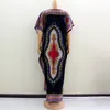 民族服2023アフリカのダシキ伝統的なプリント半袖アップリケoネック美しいエレガントな女性ドレス