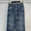 Luxe Dames Denim Broek Jeans Broek Diamanten Letters Jeans Casual Street Style Dagelijkse Jean Broek