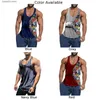 Tanktops voor heren Mode Heren Gym tanktops Sport Spier Fitness Los vest Casual training Mouwloos T-shirt Bedrukte gestreepte tank Mannelijke shirts T230417