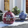 Décorations de Noël 60 cm Boule décorée gonflable de Noël en plein air PVC géant grandes grandes boules décorations d'arbre de Noël boule de jouet sans ornement lumineux 231116