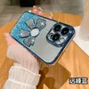 Bowknot Bling Gradient Glitter Plated Cases For Iphone 15 14 Plus 13 12 11 Pro Max Luxury Bow Diamond Chromed Clear Soft TPU Camera Lens Protector Fine Hole Phone Cover