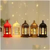 Candle Holders Vintage Gold European Castle Candlestick Hanging Candle Holder Moroccan Plastic Lantern Wedding Home Decor Ornaments Dr Dhk1B