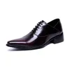 Design Oxford chaussures pour hommes en cuir véritable robe formelle de mariage à lacets italie bout pointu chaussures de bureau