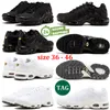 TN Plus Chaussures Buty do biegania dla mężczyzn Women Triple Biel Black Ledwo Volt TNS Sports Trampki Rozmiar 36-47 Męski Trener