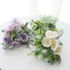 装飾的な花マルチカラーシルクローズ人工結婚式の家diy装飾高品質の大きな花束泡アクセサリークラフト偽の花