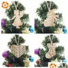 Decorazioni natalizie 6 pezzi adorabili pendenti in legno europei ornamenti albero artigianale in legno giocattoli per bambini regali appesi consegna goccia giardino domestico Dhs3K