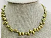 Chaînes en gros 15 "5x8mm plat naturel Olive chocolat perle inachevé collier bijoux à bricoler soi-même 40 cm unique long brin femmes