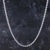 Catene Collana a catena in oro bianco ed corda veneziana di Singapore per uomini e donne 3mm Gioielli Hip Hop CultureChains2499