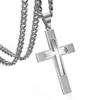 Pendant Necklaces Fashion Women Mens 316L Stainless Steel Crucifix Cross Curb Chain Necklace 6mm 18-36"