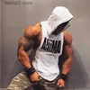 Heren Tanktops 2019 Nieuwe Mannen Bodybuilding Hoody shirt Katoenen Tanktop Gym Fitness Tanktops Dierenprint Vest Mannelijke Workout Sportkleding Stringers T230417