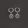 Easy chic designer simple Fashion dangle Classic letter 18K gold rose silver circle Earrings initial Hip Hop Earings for Women Par2505