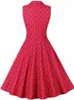 Abiti casual Donna Estate Pin Up Round Dot Party Dress 2023 Abito senza maniche retrò anni '60 anni '50 Vintage Rockabilly Swing Vestidos