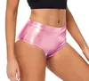 Women's Shorts Womens Sexy Metallic Cheer High Waisted Booty Shiny Cheeky Dance Festival Rave Bottoms For Stage Performance Clubwear